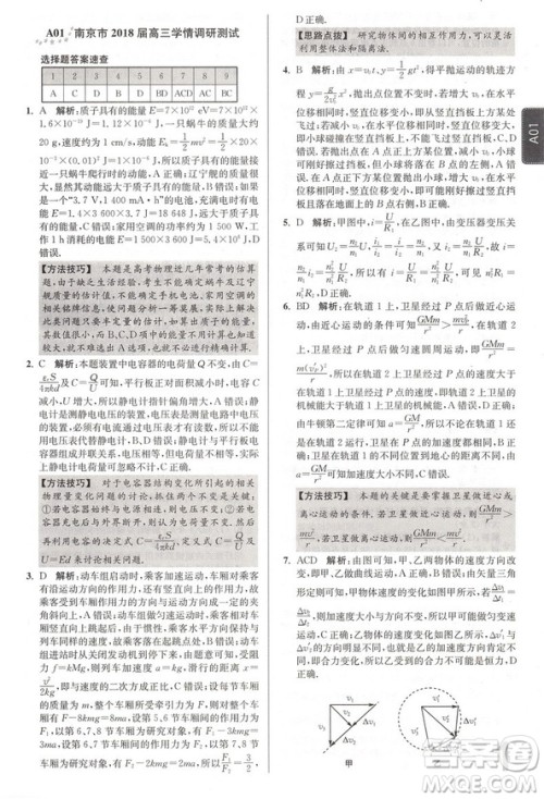 恩波教育2019江苏高考模拟试卷汇编优化28+2套物理答案 恩波教育2019江苏高考模拟试卷汇编优化28+2套物理答案