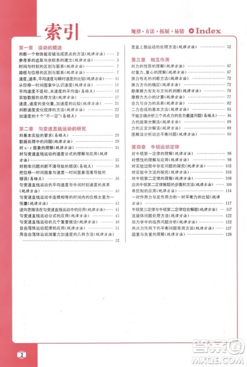 高中全新改版尖子生学案新课标物理必修一人教版参考答案