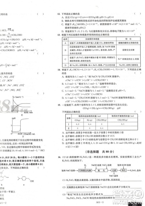 江苏高考2019恩波教育模拟试卷汇编优化28+2套化学答案