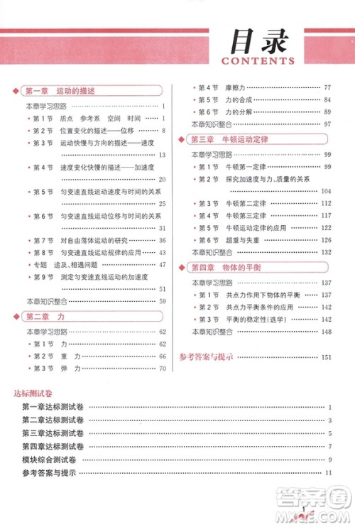 尖子生学案2019高中物理必修一必修1教科版新课标参考答案 尖子生学案2019高中物理必修一必修1教科版新课标参考答案