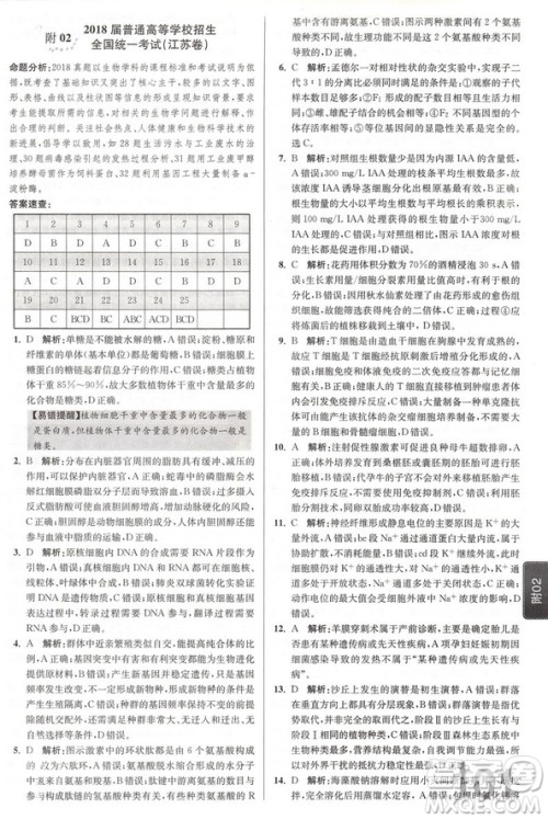 恩波教育2019新版江苏高考模拟试卷汇编优化28+2套生物答案 恩波教育2019新版江苏高考模拟试卷汇编优化28+2套生物答案