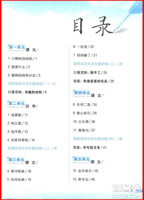 2018年小学教材同步作文全解说话写话二年级上册人教部编版参考答案