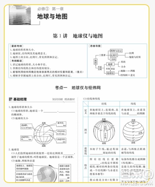 2019人教全国通用步步高高考总复习大一轮复习讲义地理参考答案