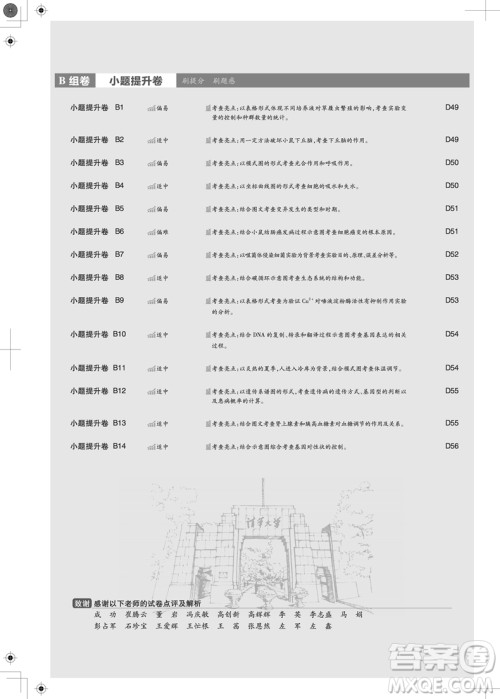 理想树高考必刷卷小卷21套生物2018参考答案