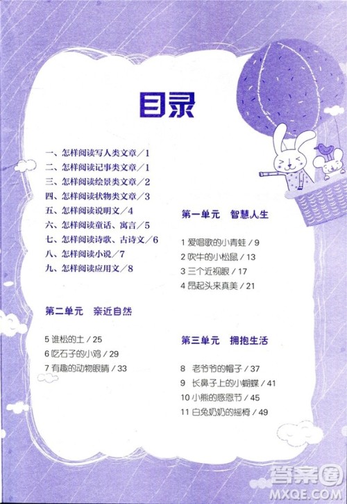 张煦教你阅读2019版新课标现代文课外阅读有声阅读版小学生一年级通用答案