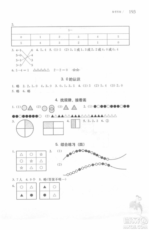 2018年从课本到奥数一年级第一学期A版参考答案 2018年从课本到奥数一年级第一学期A版参考答案