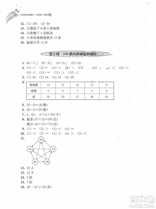 2019年从课本到奥数一年级第二学期B版参考答案 2019年从课本到奥数一年级第二学期B版参考答案