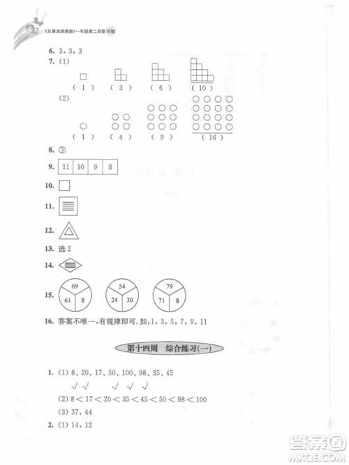 2019年从课本到奥数一年级第二学期B版参考答案 2019年从课本到奥数一年级第二学期B版参考答案