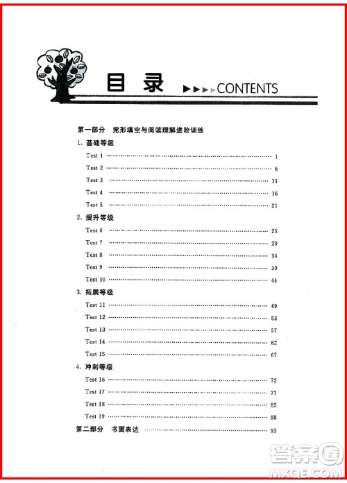 2019年阅读理解书面表达与完形填空进阶训练3合1中考版参考答案