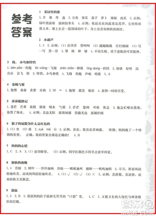 2018年一年级小学语文阅读训练120篇精彩美文参考答案 2018年一年级小学语文阅读训练120篇精彩美文参考答案