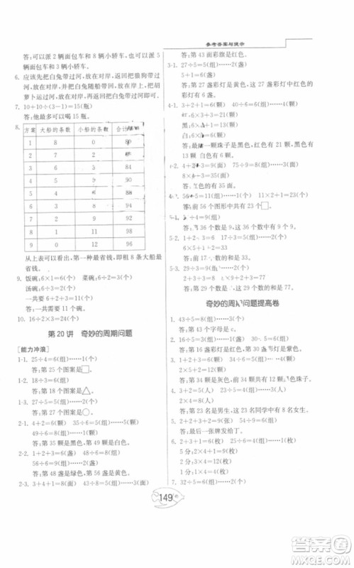 2018年举一反三奥数1000题全解二年级数学参考答案