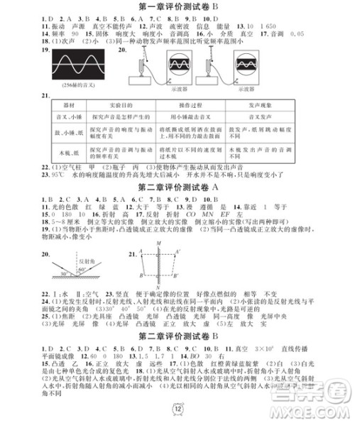 2018年物理8年级上册上海作业参考答案 2018年物理8年级上册上海作业参考答案
