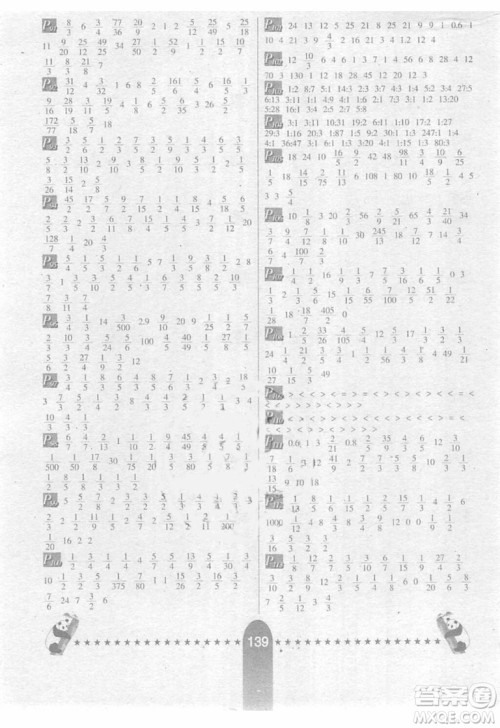 2018年海淀全新升级版口算题卡五年级上册数学参考答案