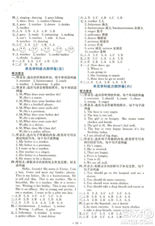 2018能力培养与测试上册六年级英语PEP人教版参考答案 2018能力培养与测试上册六年级英语PEP人教版参考答案