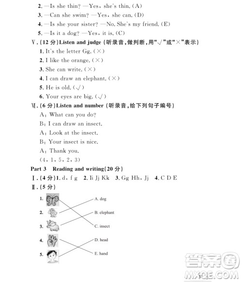 2018年钟书金牌上海作业英语N版2年级上册参考答案