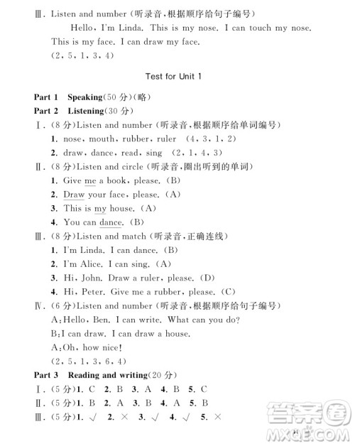 2018年钟书金牌上海作业英语N版1年级上参考答案 2018年钟书金牌上海作业英语N版1年级上参考答案