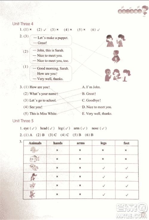 2018每课一练英语人教版三年级上册参考答案 2018每课一练英语人教版三年级上册参考答案
