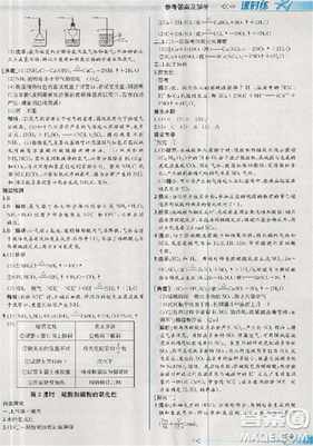 同步导学案课时练人教版2018化学必修1参考答案