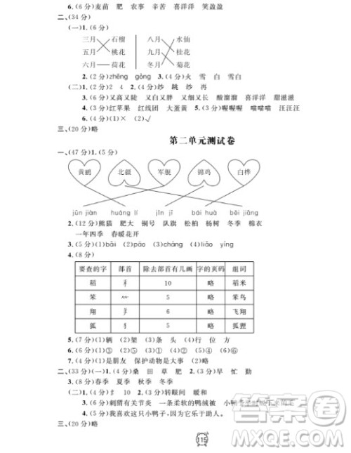 2018全新版钟书金牌金试卷二年级上语文参考答案 2018全新版钟书金牌金试卷二年级上语文参考答案