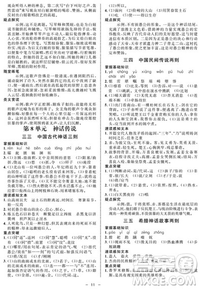 钟书金牌金典导学案语文七年级第一学期2018参考答案 钟书金牌金典导学案语文七年级第一学期2018参考答案