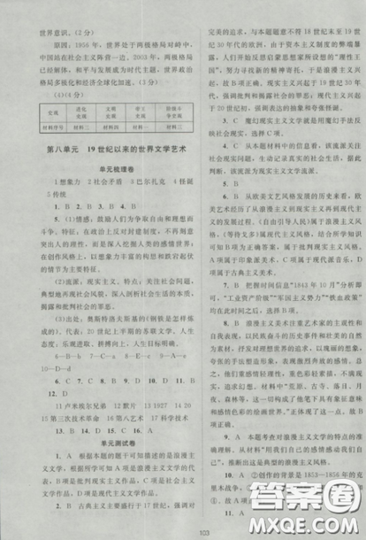 2018新课标单元测试卷人教版高中历史必修3参考答案 2018新课标单元测试卷人教版高中历史必修3参考答案