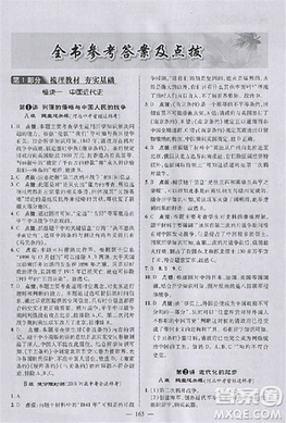 2018版荣德基点拨中考历史河北专用参考答案