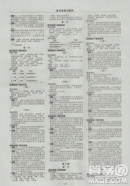 2019人教版优化方案高中生物必修1参考答案