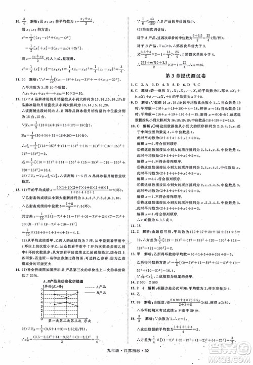 2018秋学霸题中题数学九年级全一册苏科版江苏国标参考答案 2018秋学霸题中题数学九年级全一册苏科版江苏国标参考答案