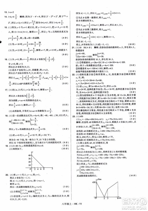 2018秋新版经纶学典学霸题中题八年级数学上沪科版参考答案