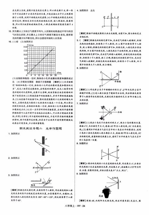 2018秋新版经纶学典学霸题中题八年级物理上册HY沪粤版参考答案