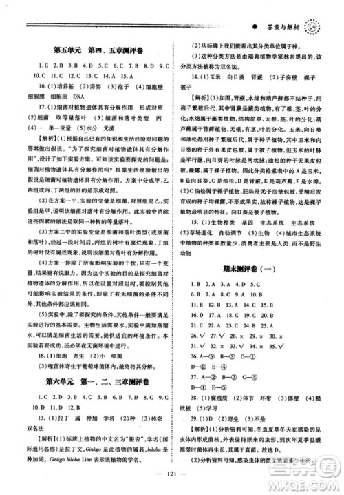 2018最新版绩优学案八年级生物学上册配人教版答案