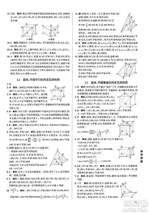 2019PASS绿卡图书学霸错题笔记高中数学参考答案