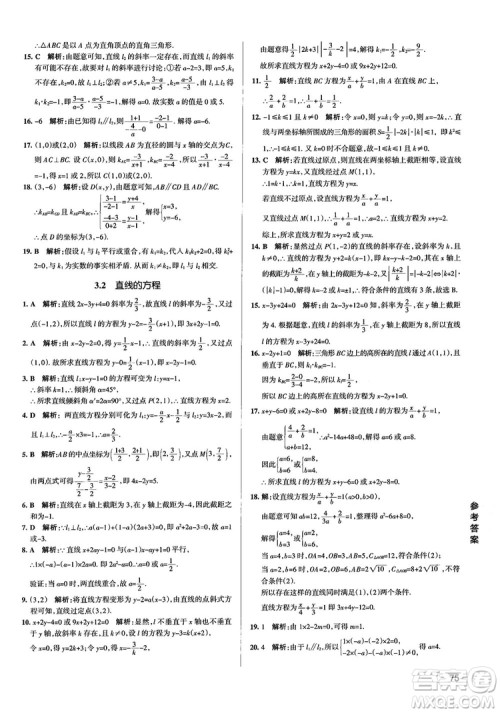 2019PASS绿卡图书学霸错题笔记高中数学参考答案