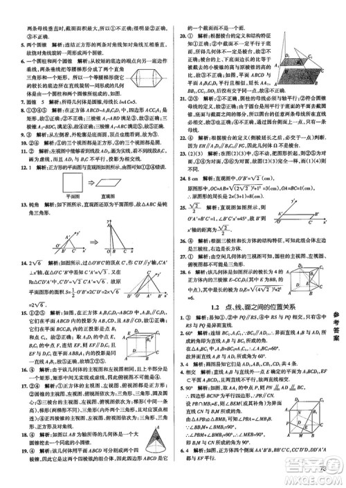 2019新版江苏专用高中数学学霸错题笔记参考答案
