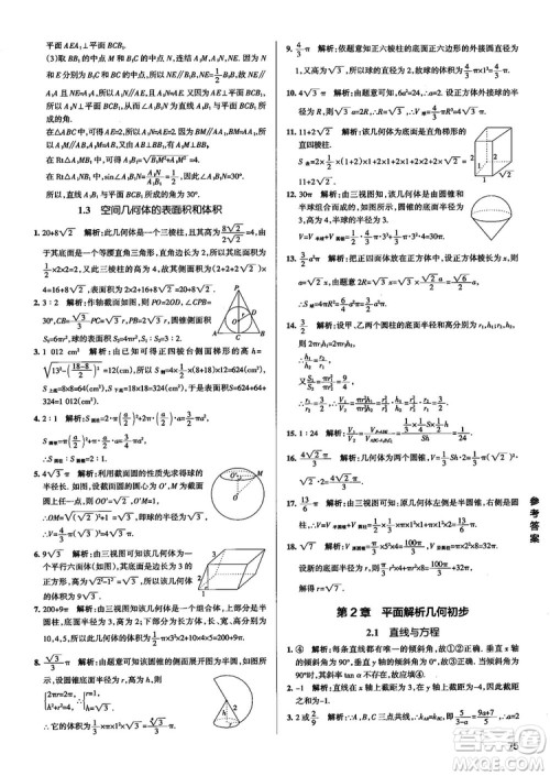 2019新版江苏专用高中数学学霸错题笔记参考答案