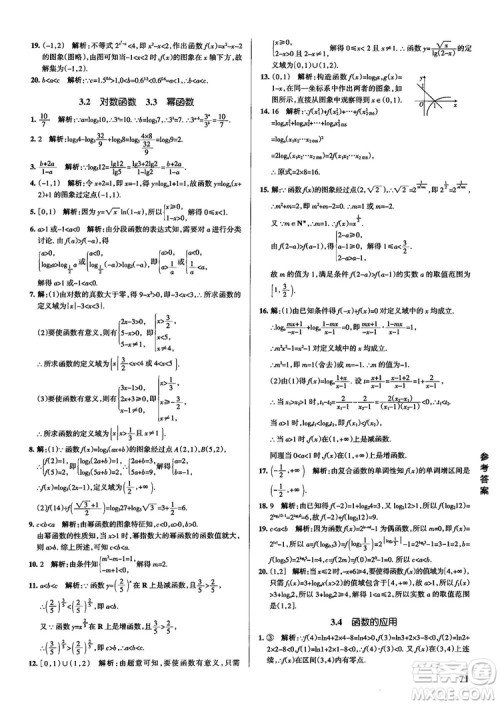 2019新版江苏专用高中数学学霸错题笔记参考答案