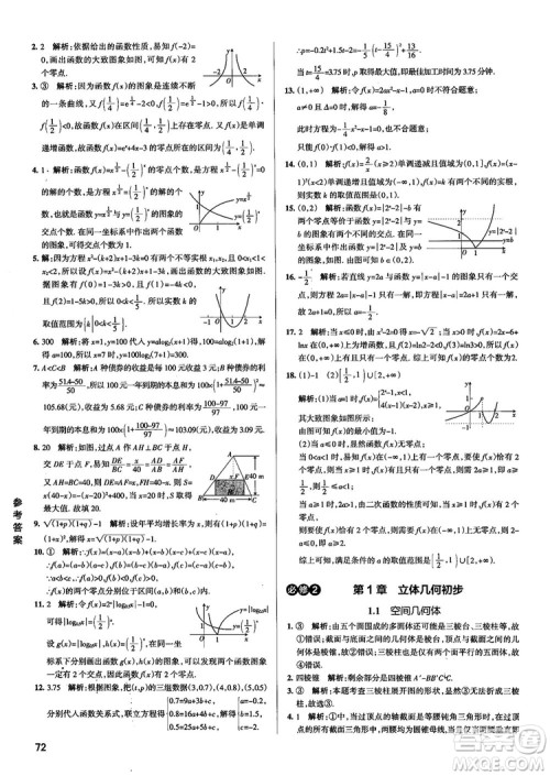 2019新版江苏专用高中数学学霸错题笔记参考答案