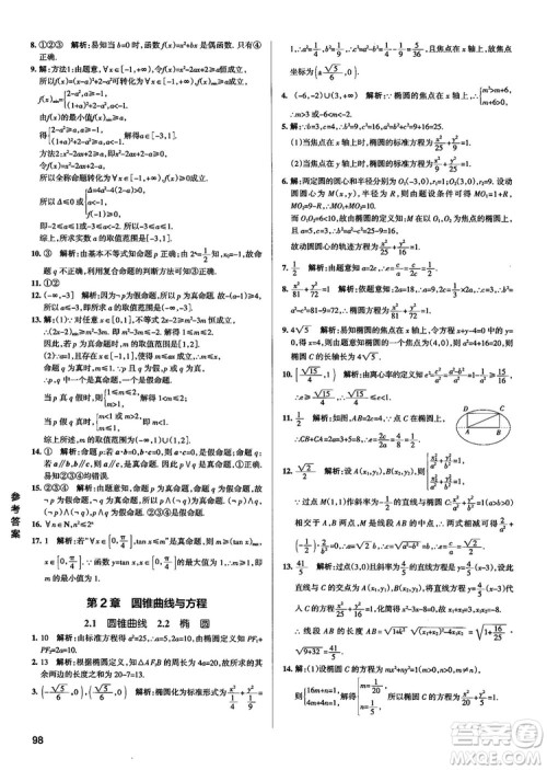 2019新版江苏专用高中数学学霸错题笔记参考答案