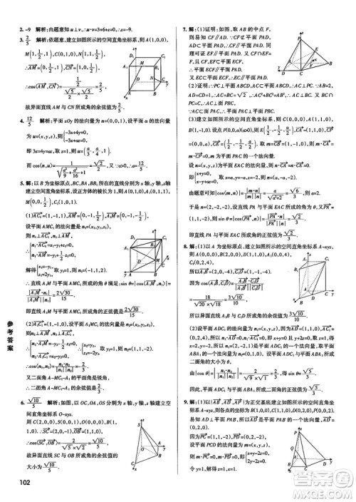 2019新版江苏专用高中数学学霸错题笔记参考答案