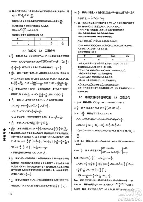 2019新版江苏专用高中数学学霸错题笔记参考答案