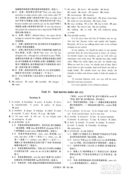 2019经纶学典学霸题中题九年级英语全一册RJ人教版参考答案 