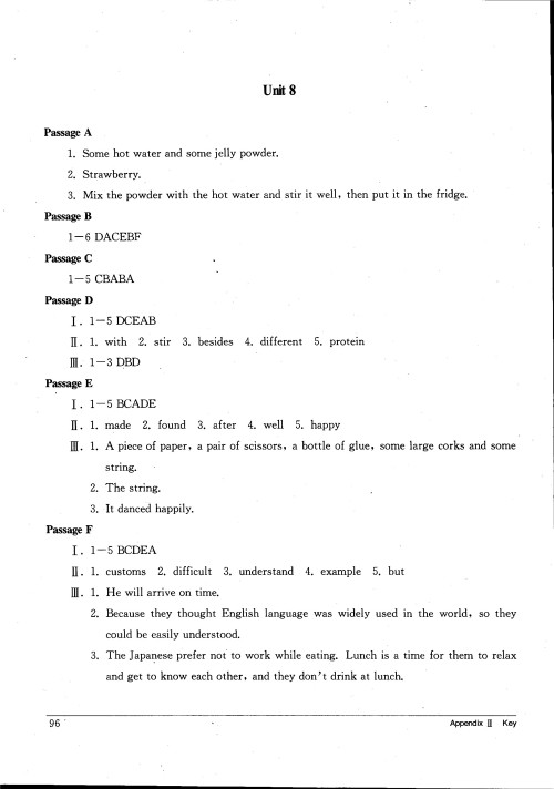 2018年长江全能学案英语阅读训练八年级上册人教版参考答案 2018年长江全能学案英语阅读训练八年级上册人教版参考答案
