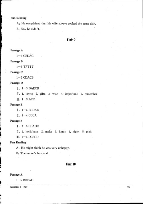 2018年长江全能学案英语阅读训练八年级上册人教版参考答案 2018年长江全能学案英语阅读训练八年级上册人教版参考答案