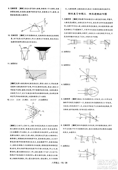 2018经纶学典学霸题中题八年级物理上册RJ人教版参考答案