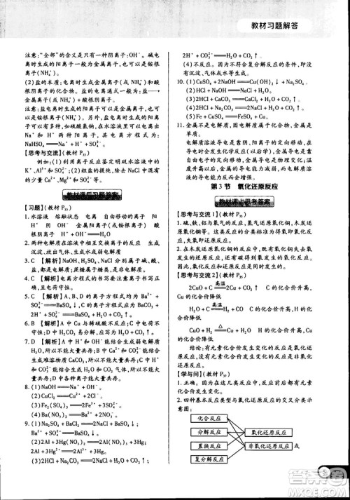 2019王后雄学案教材完全解读高中化学必修1RJHX参考答案