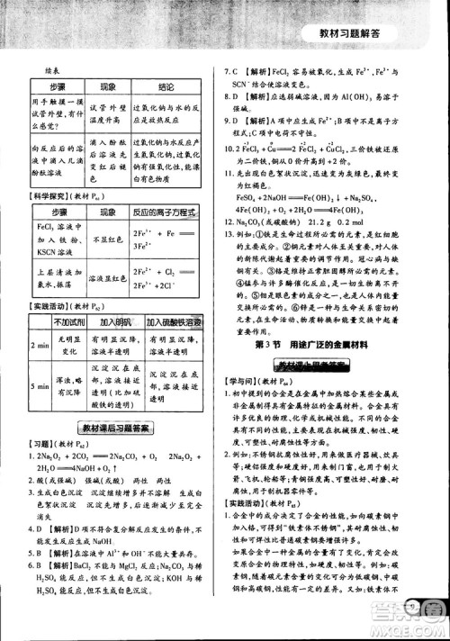 2019王后雄学案教材完全解读高中化学必修1RJHX参考答案 2019王后雄学案教材完全解读高中化学必修1RJHX参考答案