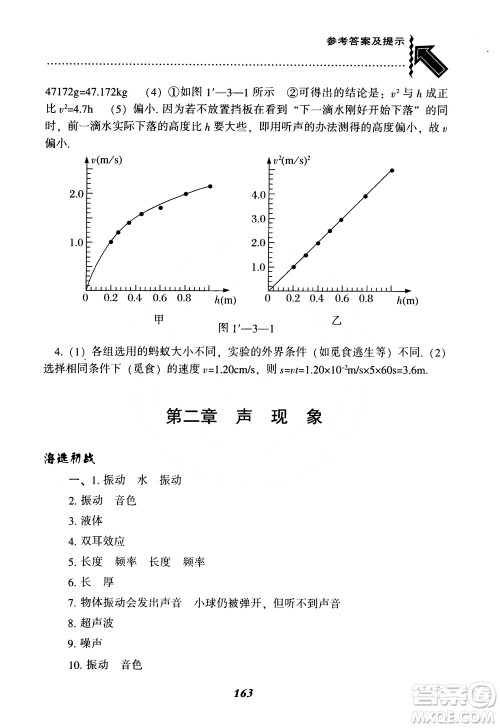 2018年尖子生题库物理八年级上册人教版参考答案