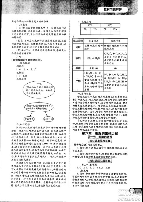 人教版2019最新王后雄学案教材完全解读高中生物必修1参考答案