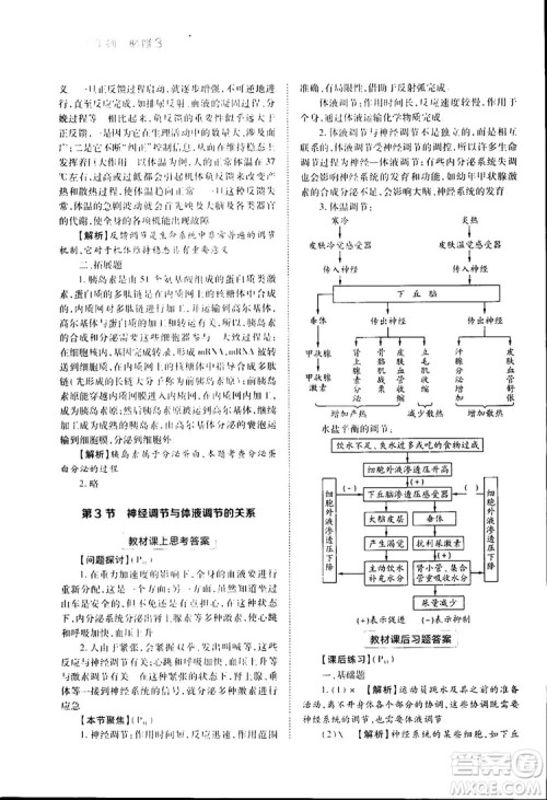 2019新版教材完全解读人教版RJSW高中生物必修3参考答案
