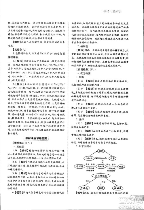 2019新版教材完全解读人教版RJSW高中生物必修3参考答案